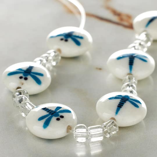 12 Packs: 6 ct. (72 total) Small Dragonfly Lentil Glass Beads, 12mm by Bead Landing™